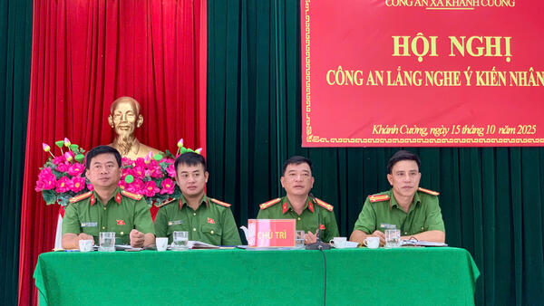 Công an xã Khánh Cường tổ chức Hội nghị “Công an lắng nghe ý kiến Nhân dân” năm 2025